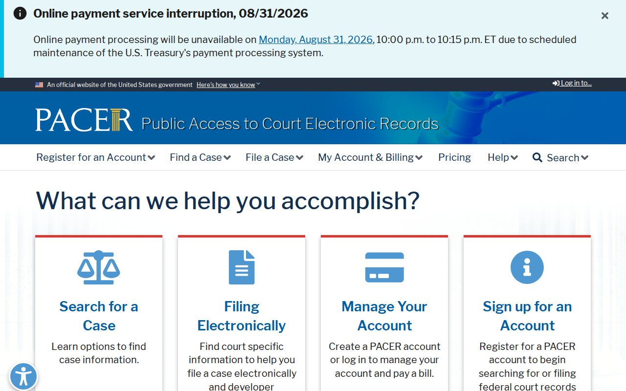 Jackson County case lookup PACER federal docket access