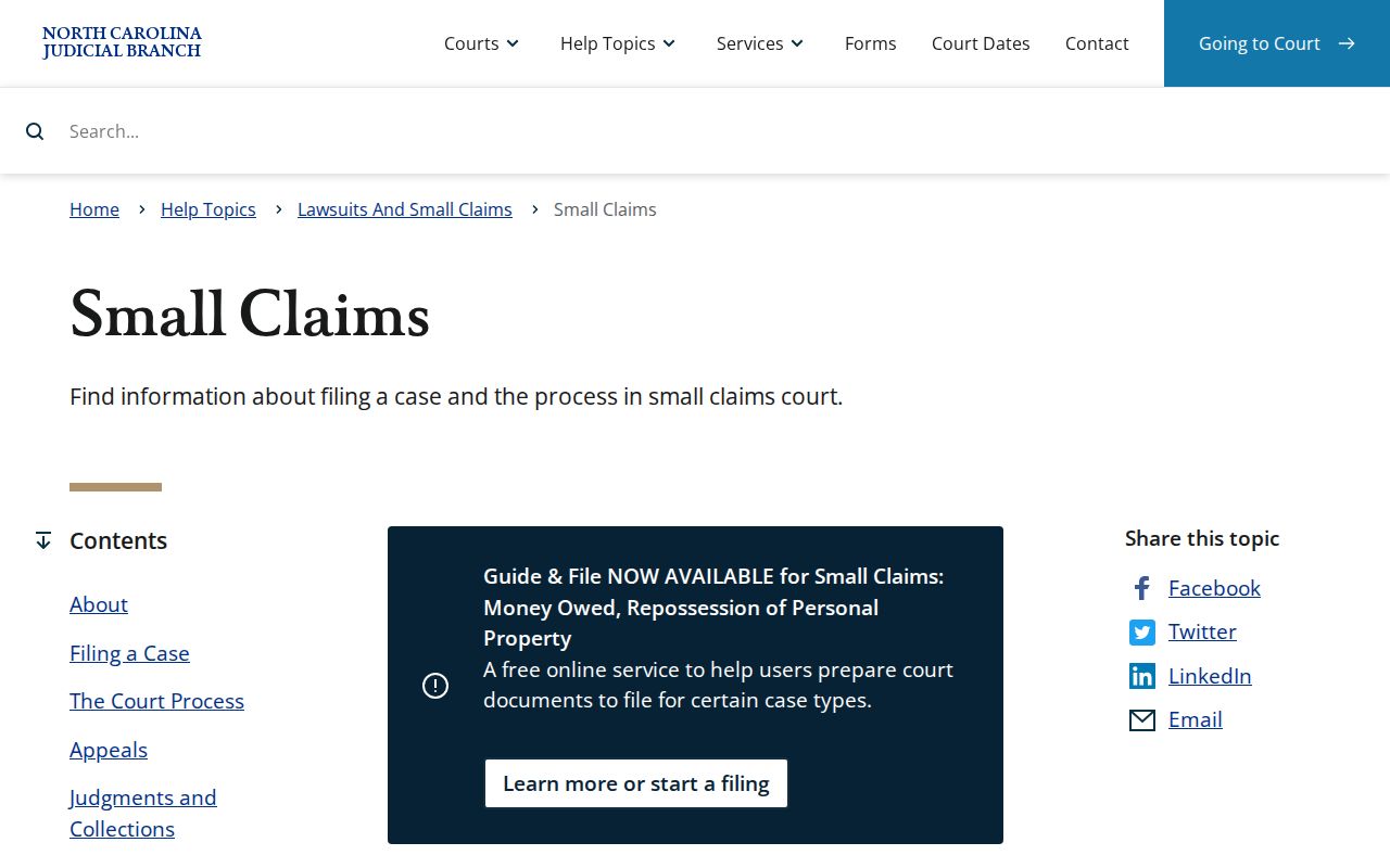 Jackson County civil docket small claims jurisdiction source