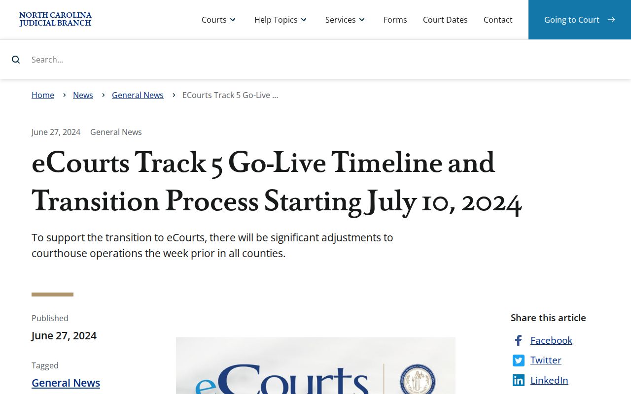 Jackson County court dates eCourts Track 5 transition source