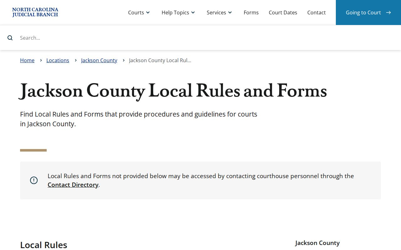 Jackson County criminal docket local rules source